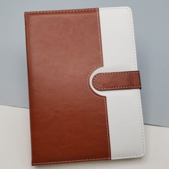 Tarihsiz Ajanda Defter Kahverengi Beyaz Renk  resmi