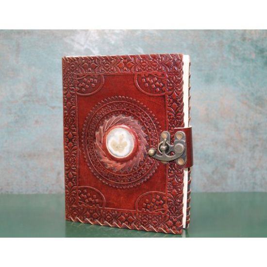Taşlı Deri Defter Model 11  resmi