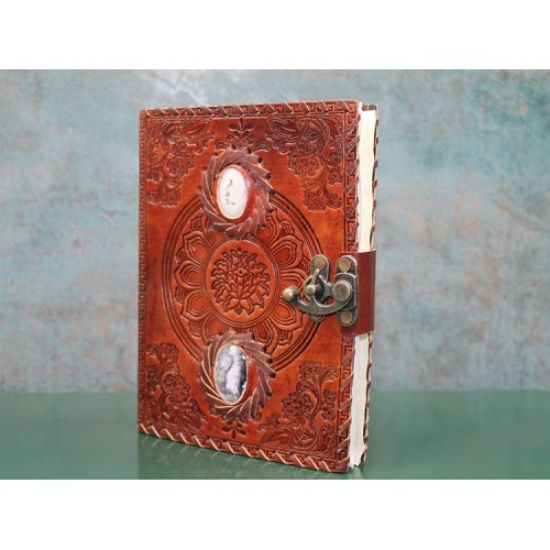 Taşlı Deri Defter Model 2  resmi