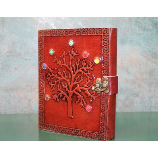 Taşlı Deri Defter Model 6  resmi
