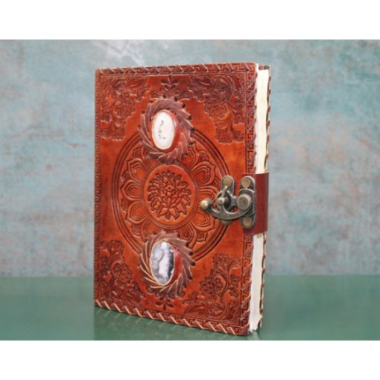 Taşlı Deri Defter Model 9  resmi