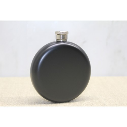 Yuvarlak Tekli Matara 5 Oz Siyah  resmi