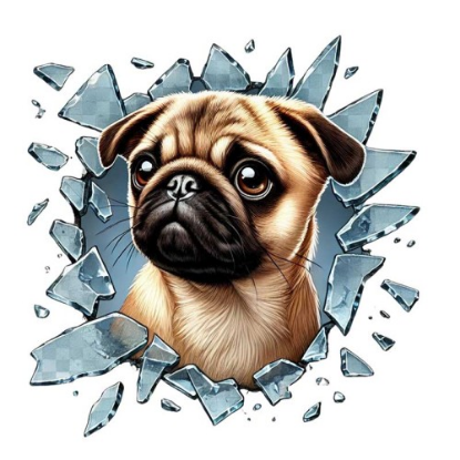 Fulcar French Bulldog Araç Stickerı resmi