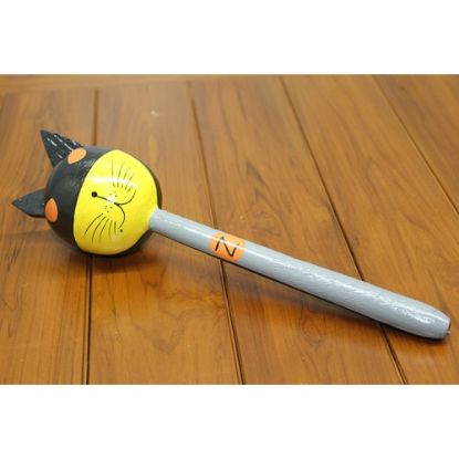 Ahşap Kedili Batman Marakas Tekli  resmi