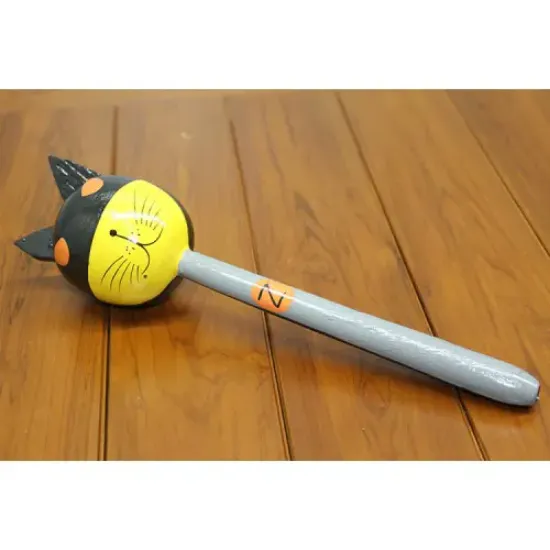 Ahşap Kedili Batman Marakas Tekli  resmi