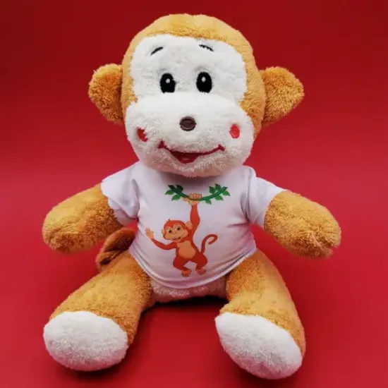 Tişörtlü Sevimli Peluş Maymun  resmi