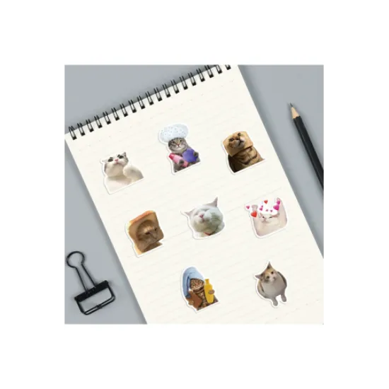  Çılgın Kediler Macbook Notebook Tablet Telefon Ajanda Laptop Defter Sticker Seti resmi