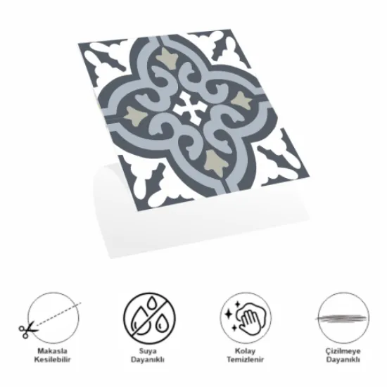 30x30 Cm Pvc Yer Karosu 4'lü Paket - Çini Desen resmi