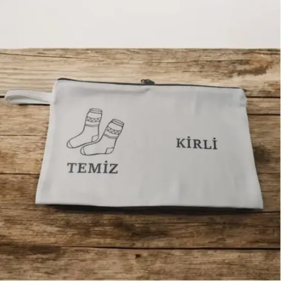 Baskılı Kirli-Temiz Seyahat (Çorap) Torbası  resmi