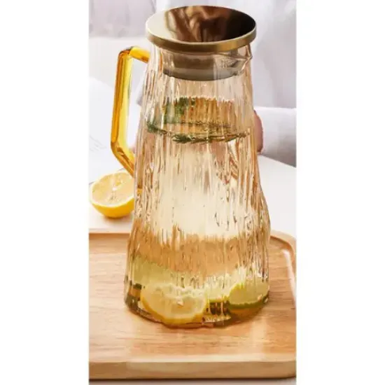 Çelik Kapaklı Cam Sürahi 1800 ml resmi