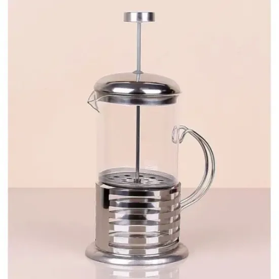 Çelik Kulplu Cam French Press - 350 ml  resmi
