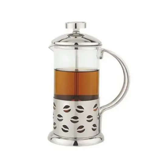 Çelik Kulplu Cam French Press - 350 ml  resmi