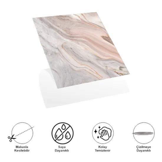 Decohandy 30x30 Cm Pvc Duvar Karosu 4'Lü Paket - Antik Mermer resmi