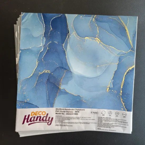 Decohandy 30x30 Cm Pvc Duvar Karosu 4'Lü Paket - Okyanus Mermer resmi