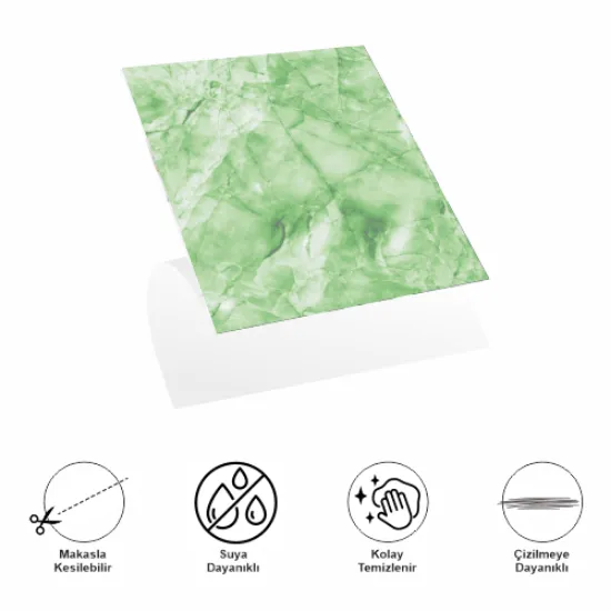 Decohandy 30x30 Cm Pvc Duvar Karosu 4'Lü Paket - Yeşil Mermer resmi