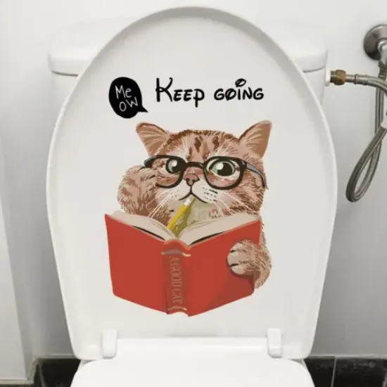 Decohandy Klozet Etiketi Keep Going Kedi resmi