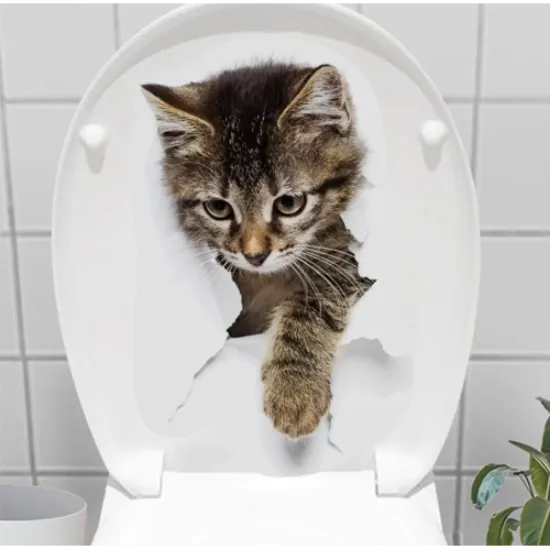 Decohandy Klozet Etiketi Stray Cat resmi