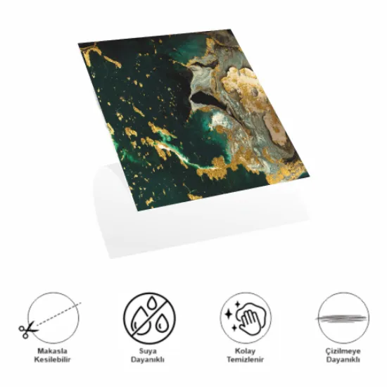 DecoHandy Pvc Yapışkanlı Yer Karosu 30x30cm 4'Lü Paket - Green Edition 0,36m2 resmi
