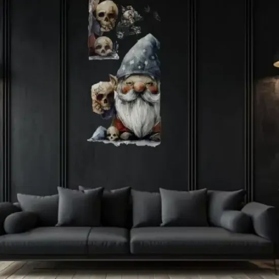 Gotik Cüce ve Kafatası Duvar Sticker Seti resmi