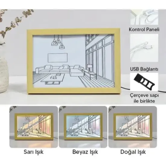 Işıklı Retro Tablo resmi