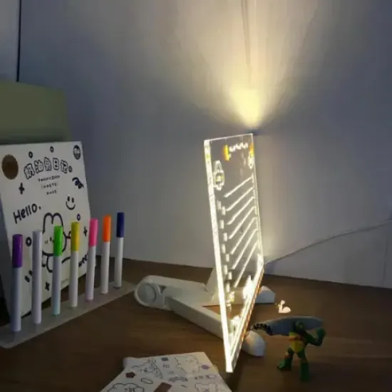 LED Aydınlatmalı Yazı ve Çizim Tahtası - Büyük Boy 30x20 cm resmi