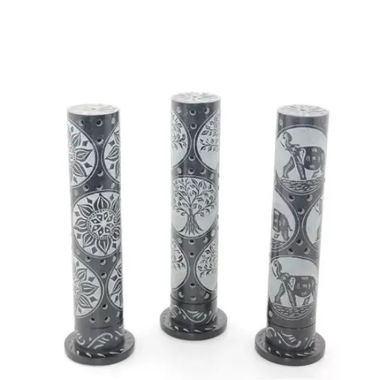 Obsidian Taşı İşlemeli Kule Tütsülük Model 2  resmi