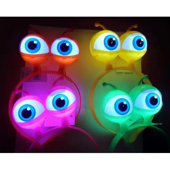 Rengarenk 3 Farklı Fonksiyonda Yanan Led Işıklı Uzaylı Göz Taç 1 Adet 18x12 cm resmi