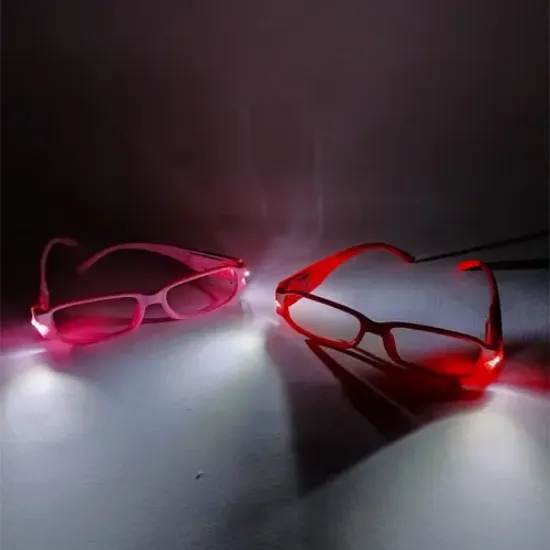 Renkli Led Işıklı Kitap Okuma Gözlüğü resmi