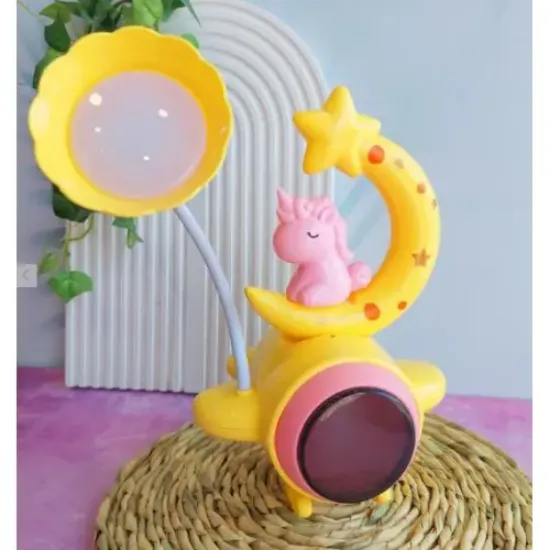 Çocuk Odası Ay ve Unicorn Desenli Gece Lambası resmi