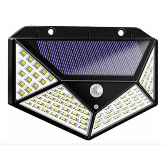 Solar Hareket Sensörlü Duvar Lambası 100 Led  resmi