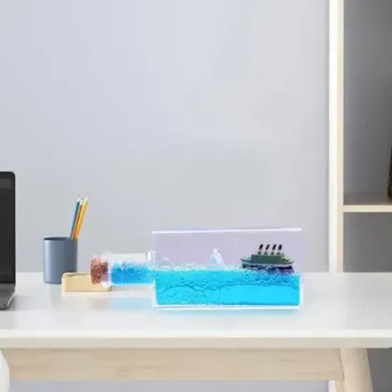 Batmayan Gemi Şişe Akvaryum resmi