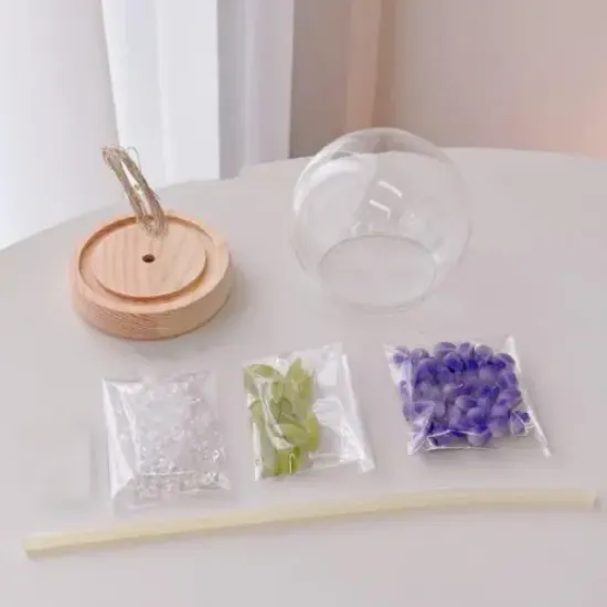 LED Işıklı Kendin Yap Lale Cam Küre  resmi