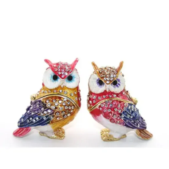 Swarovski Taşlı 2'li Baykuş Seti  resmi