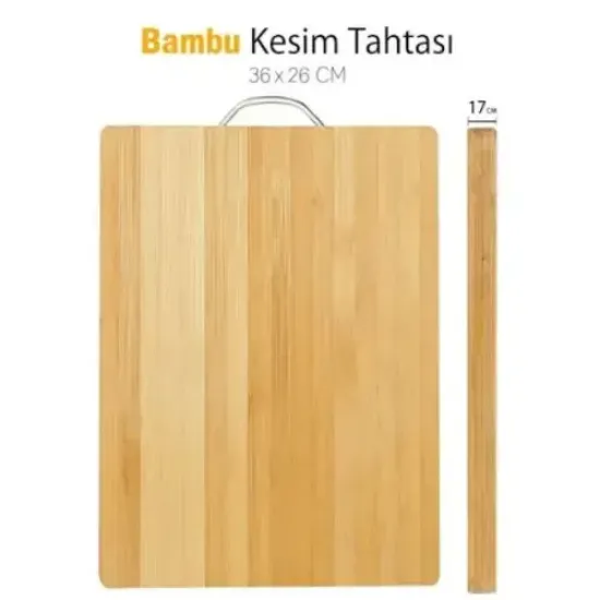 Metal Saplı Bambu Kesim Panosu resmi