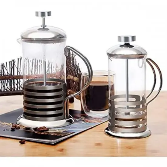PASLANMAZ ÇELİK GÖVDELİ FRENCH PRESS KAHVE VE ÇAY DEMLEME APARATI resmi