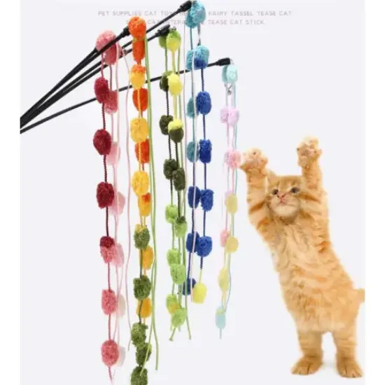50 cm Çıngıraklı Kedi Oyun Oltası resmi