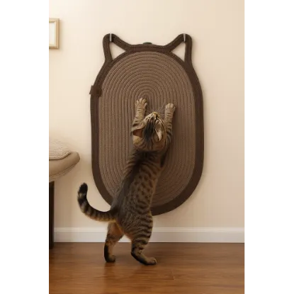 Mikopet Dekoratif Kedi Kulaklı Tırmalama Paspası  resmi
