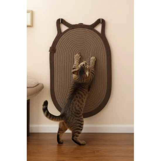 Mikopet Dekoratif Kedi Kulaklı Tırmalama Paspası  resmi