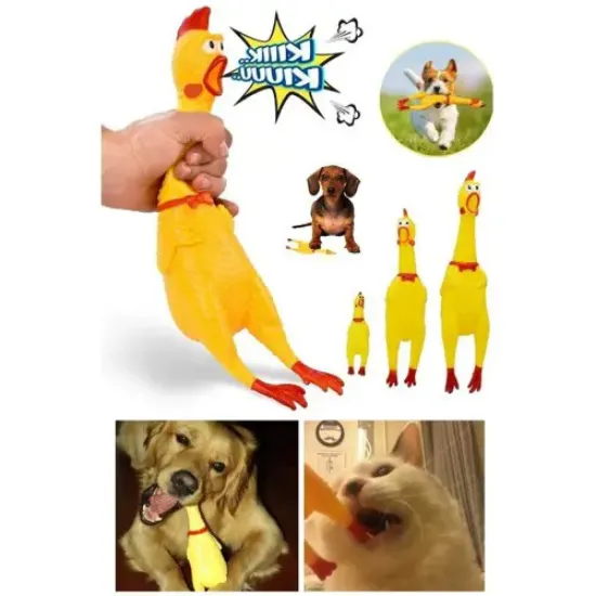 Ses Çıkaran Tavuk Kedi Köpek Oyuncağı 38 cm. resmi