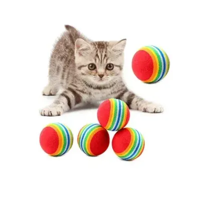 Sünger Kedi Köpek Çiğneme Ve Oyun Topu 4 Adet resmi