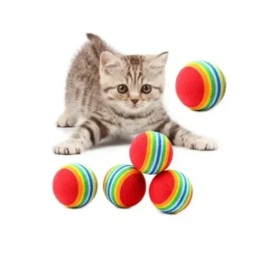 Sünger Kedi Köpek Çiğneme Ve Oyun Topu 4 Adet resmi