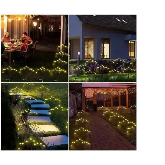 Solar LED Ateşböceği Bahçe Işıkları 2 Adet resmi