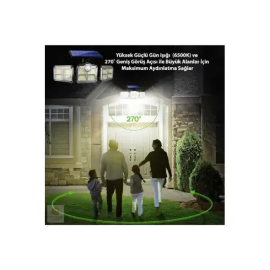 Uzaktan Kumandalı 122 Led Sensörlü Bahçe Lambası resmi