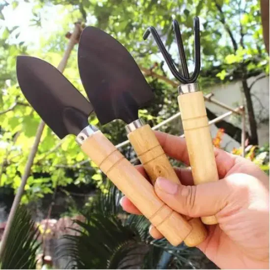 Mini Ahşap Hobi Bahçe Seti 3 Adet resmi