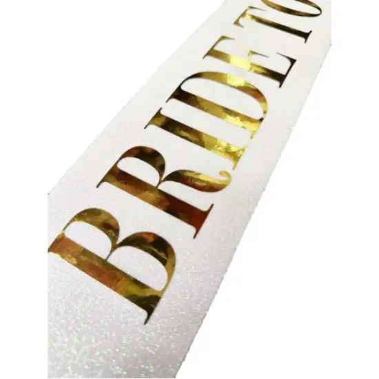 Altın Yazılı Bride To Be Simli Kuşak Kemer resmi