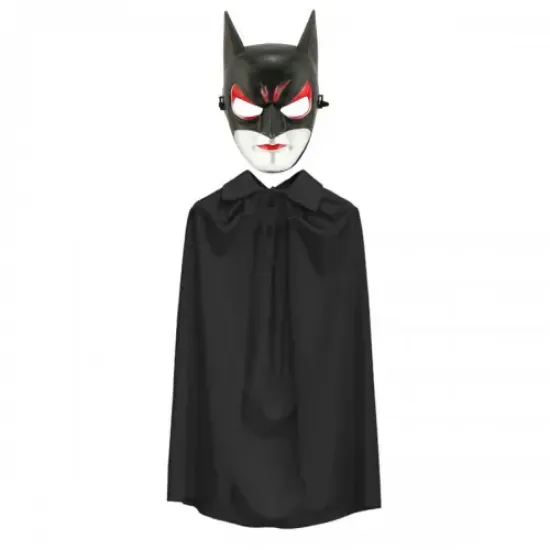 Batman Maskesi Catwoman ve Batman Pelerini Siyah Set resmi