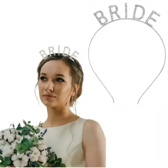 Bekarlığa Veda Bride Tacı Gümüş Renk resmi
