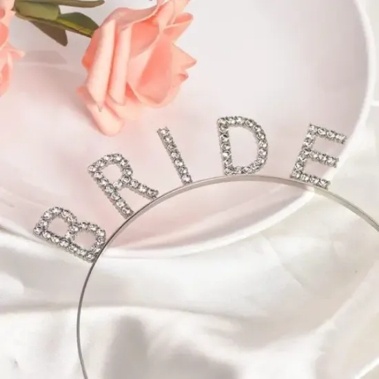 Bekarlığa Veda Bride Tacı Gümüş Renk resmi