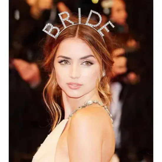 Bekarlığa Veda Kristal Taşlı Gümüş Bride Tacı resmi