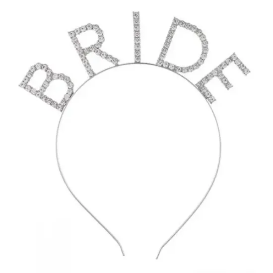 Bekarlığa Veda Kristal Taşlı Gümüş Bride Tacı resmi